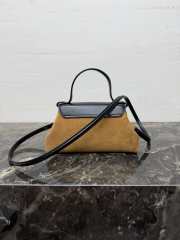 Uubags Celine small flair bag in suede calfskin and glossy lambskin camel/ black 24x12x9cm - 3