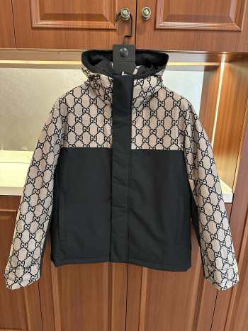 Uubags Gucci GG canvas puffer jacket beige and black
