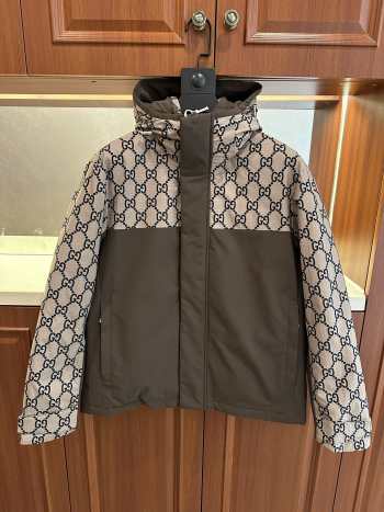 Uubags Gucci GG canvas puffer jacket beige and brown