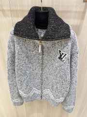 Uubags Louis Vuitton 1AIMD3 Zippered Knitted Blouson In Light Gray - 6