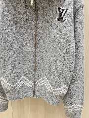 Uubags Louis Vuitton 1AIMD3 Zippered Knitted Blouson In Light Gray - 3
