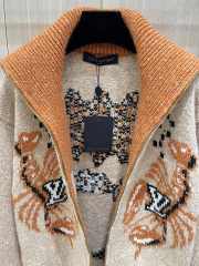 Uubags Louis Vuitton 1AIM54 Zippered Knitted Blouson In Beige - 2