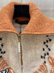 Uubags Louis Vuitton 1AIM54 Zippered Knitted Blouson In Beige - 3