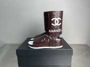 Uubags CHANEL Quilted Lambskin CC Logo High-Top Sandals in Dark Burgundy - 1
