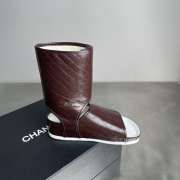 Uubags CHANEL Quilted Lambskin CC Logo High-Top Sandals in Dark Burgundy - 6
