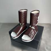Uubags CHANEL Quilted Lambskin CC Logo High-Top Sandals in Dark Burgundy - 2