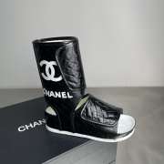 Uubags CHANEL Quilted Lambskin CC Logo High-Top Sandals in Black - 6