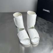 Uubags CHANEL Quilted Lambskin CC Logo High-Top Sandals in White - 4