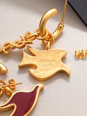 Uubags YSL Cassandre dove charm hoop earrings in enamel - 5