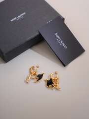 Uubags YSL Cassandre dove charm hoop earrings in enamel - 4