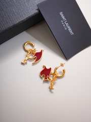 Uubags YSL Cassandre dove charm hoop earrings in enamel - 2