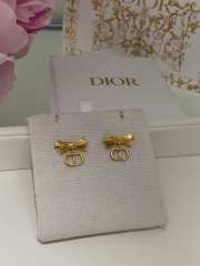 Ubags Dior CD Bow Earrings Gold-Finish Metal - 4
