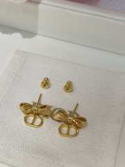 Ubags Dior CD Bow Earrings Gold-Finish Metal - 2