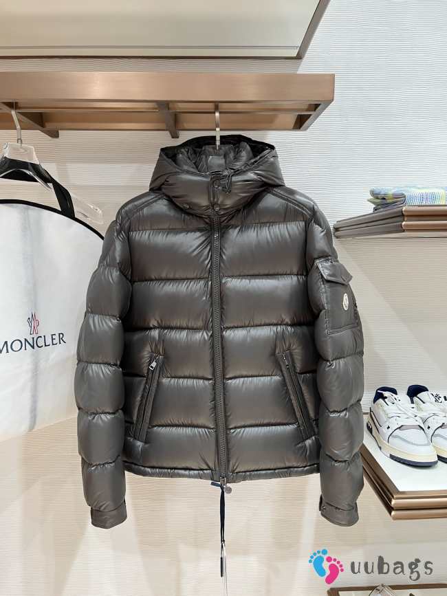 Uubags Moncler Maya Hooded Short Down Jacket In Dark Grey - 1