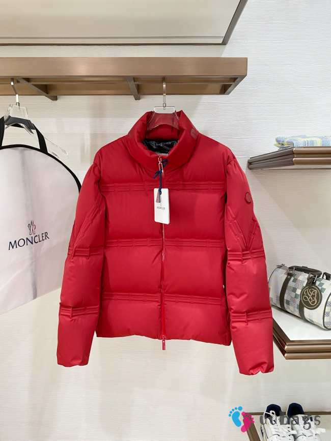 Uubags Moncler Red Short Down Puffer Jacket - 1