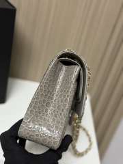 Uubags Chanel Flap Bag Crocodile Embossed Calfskin & Gold-Tone Metal In Grey 25cm - 6