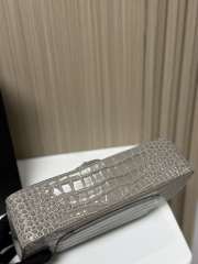 Uubags Chanel Flap Bag Crocodile Embossed Calfskin & Gold-Tone Metal In Grey 25cm - 5