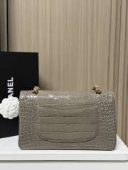 Uubags Chanel Flap Bag Crocodile Embossed Calfskin & Gold-Tone Metal In Grey 25cm - 4
