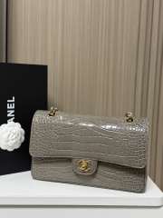 Uubags Chanel Flap Bag Crocodile Embossed Calfskin & Gold-Tone Metal In Grey 25cm - 2