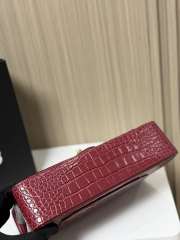 Uubags Chanel Flap Bag Crocodile Embossed Calfskin & Gold-Tone Metal In Burgundy 25cm - 6