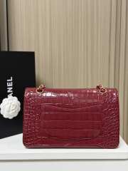Uubags Chanel Flap Bag Crocodile Embossed Calfskin & Gold-Tone Metal In Burgundy 25cm - 5