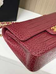 Uubags Chanel Flap Bag Crocodile Embossed Calfskin & Gold-Tone Metal In Burgundy 25cm - 4
