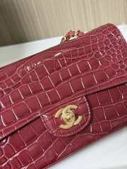 Uubags Chanel Small Flap Bag Crocodile Embossed Calfskin & Gold-Tone Metal In Burgundy 20cm - 5