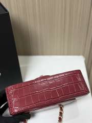 Uubags Chanel Small Flap Bag Crocodile Embossed Calfskin & Gold-Tone Metal In Burgundy 20cm - 4