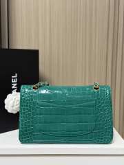 Uubags Chanel Shiny Emerald Green Alligator Medium Flap Bag 25.5x6.5x15.5cm - 5