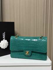 Uubags Chanel Shiny Emerald Green Alligator Medium Flap Bag 25.5x6.5x15.5cm - 4