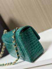 Uubags Chanel Shiny Emerald Green Alligator Small Flap Bag 20x7x15cm - 6