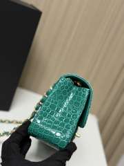 Uubags Chanel Shiny Emerald Green Alligator Small Flap Bag 20x7x15cm - 5