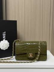 Uubags Chanel Small Crocodile Embossed Calfskin & Gold-Tone Metal In Khaki 20x7x15cm - 1