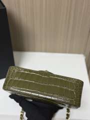 Uubags Chanel Small Crocodile Embossed Calfskin & Gold-Tone Metal In Khaki 20x7x15cm - 6