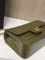 Uubags Chanel Small Crocodile Embossed Calfskin & Gold-Tone Metal In Khaki 20x7x15cm - 3