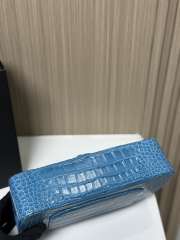 Uubags Chanel Medium Crocodile Embossed Calfskin & Gold-Tone Metal In Blue 25.5x6.5x15.5cm - 6