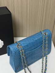 Uubags Chanel Medium Crocodile Embossed Calfskin & Gold-Tone Metal In Blue 25.5x6.5x15.5cm - 4