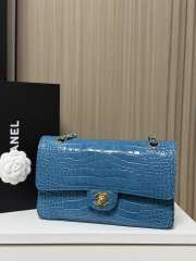 Uubags Chanel Medium Crocodile Embossed Calfskin & Gold-Tone Metal In Blue 25.5x6.5x15.5cm - 3