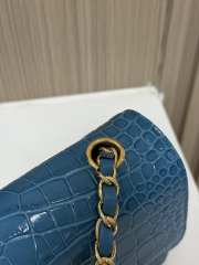 Uubags Chanel Small Crocodile Embossed Calfskin & Gold-Tone Metal In Blue 20x7x15cm - 5