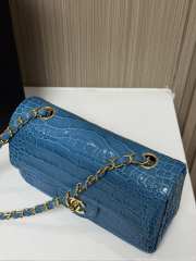 Uubags Chanel Small Crocodile Embossed Calfskin & Gold-Tone Metal In Blue 20x7x15cm - 4