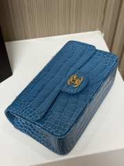 Uubags Chanel Small Crocodile Embossed Calfskin & Gold-Tone Metal In Blue 20x7x15cm - 2