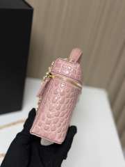 Uubags Chanel Vanity bag with shoulder strap in embossed calfskin with crocodile pattern & gold-plated alloy pink 12x25x5cm - 6