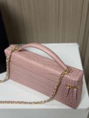 Uubags Chanel Vanity bag with shoulder strap in embossed calfskin with crocodile pattern & gold-plated alloy pink 12x25x5cm - 5