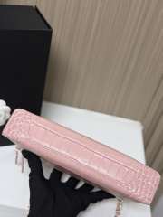 Uubags Chanel Vanity bag with shoulder strap in embossed calfskin with crocodile pattern & gold-plated alloy pink 12x25x5cm - 3
