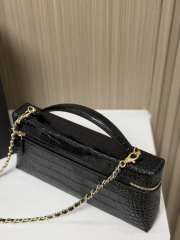 Uubags Chanel Vanity bag with shoulder strap in embossed calfskin with crocodile pattern & gold-plated alloy black 12x25x5cm - 5