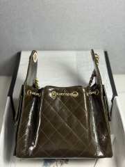 Uubags Chanel 25 Small Handbag Shiny Crumbled Calfskin & Gold Tone Metal Khaki Green 26x14x30cm - 2