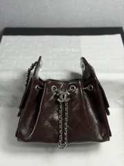 Uubags Chanel 25 Shiny Crumpled Calfskin & Silver-Tone Metal In Dark Brown 26x14x30cm - 1