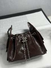 Uubags Chanel 25 Shiny Crumpled Calfskin & Silver-Tone Metal In Dark Brown 26x14x30cm - 3
