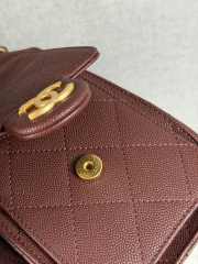 Uubags Chanel 25 mini handbag calfskin with grain effect & gold metallic in burgundy 20x22x12.5cm - 4