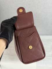 Uubags Chanel 25 mini handbag calfskin with grain effect & gold metallic in burgundy 20x22x12.5cm - 3